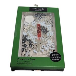 kate spade Black and White Floral iPhone 16 Case